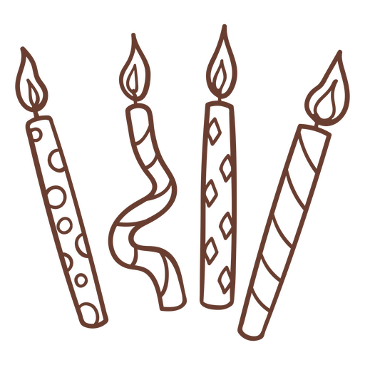 Tres velas de cumpleaños Diseño PNG