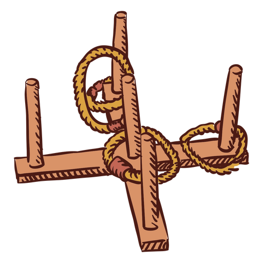 Holzbrett mit Seilen darauf PNG-Design