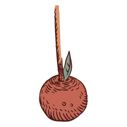 Apple With A Stick On It PNG & SVG Design For T-Shirts