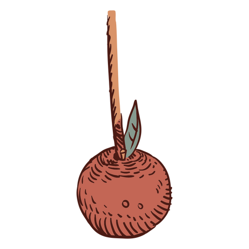 Apple with a stick on it PNG Design