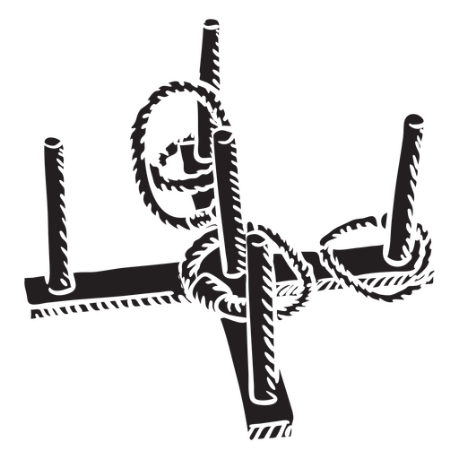 Schwarz-weiße Zeichnung eines Seils PNG-Design