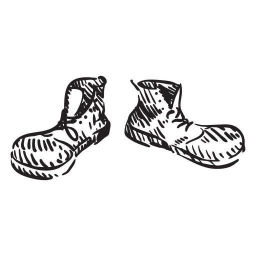 Sapatos engraçados de palhaço cortados Desenho PNG