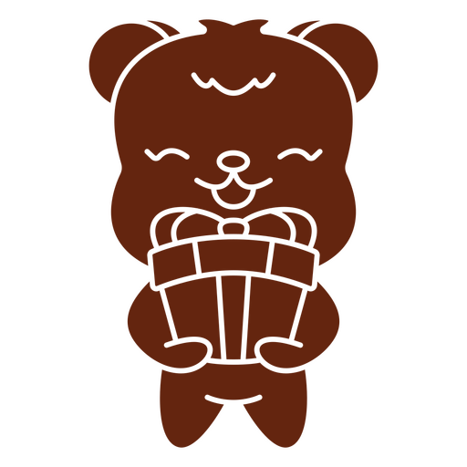 Oso de peluche con regalo de cumpleaños Diseño PNG