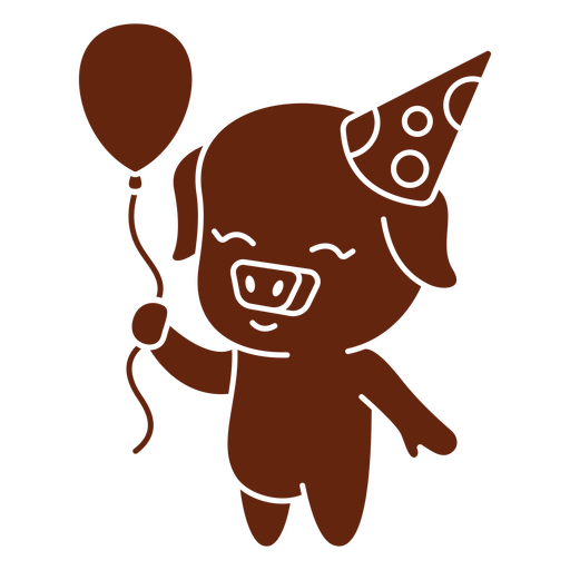 Pig with party balloon PNG Design