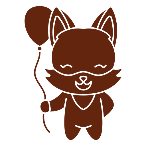 Fox with birthday balloon PNG Design