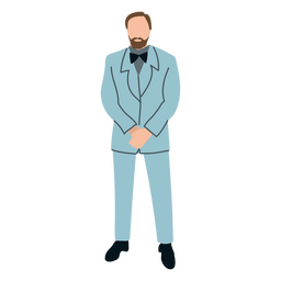 Man dress with elegant suit PNG Design
