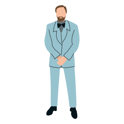 Man dress with elegant suit PNG Design