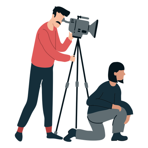 Director and cameraman filming PNG Design