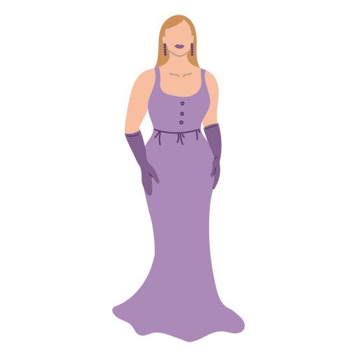 Woman dressed in gown PNG Design