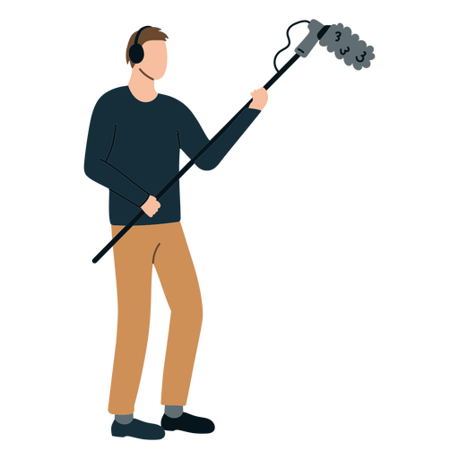 Microphone operator recording PNG Design