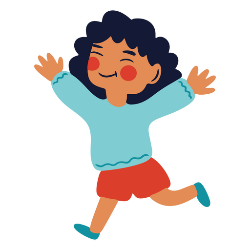 Girl with open arms running PNG Design