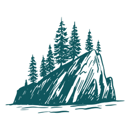 Acantilado con pinos Diseño PNG
