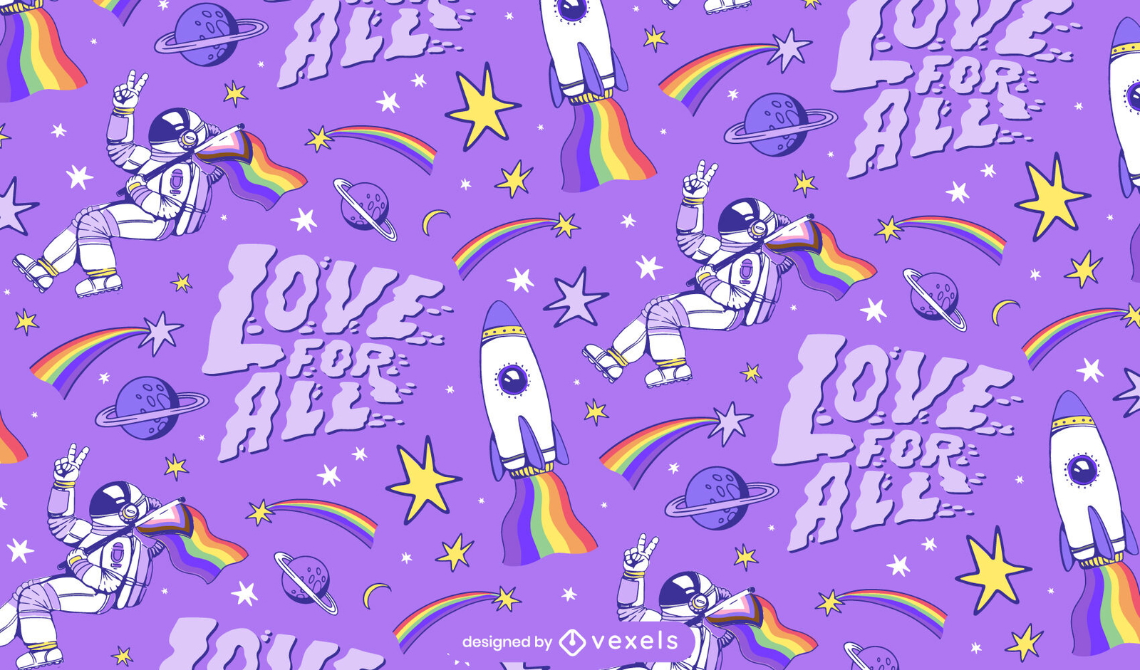 Pride flag astronaut pattern design