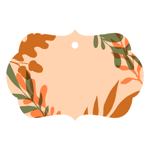 Gift tag with a leaf design on it PNG Design