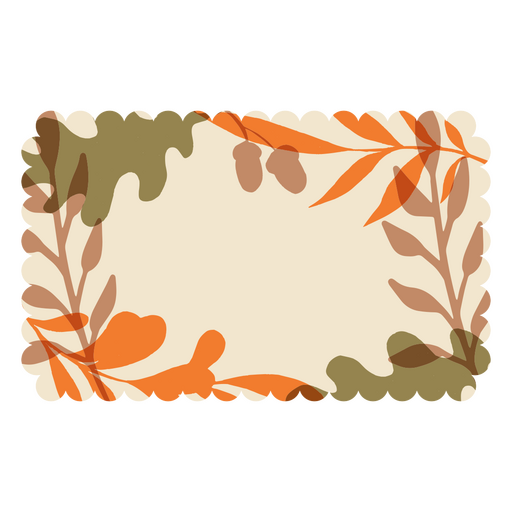 Coloque o cartão com folhas Desenho PNG