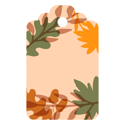 Etiqueta de presente com folhas de outono Desenho PNG
