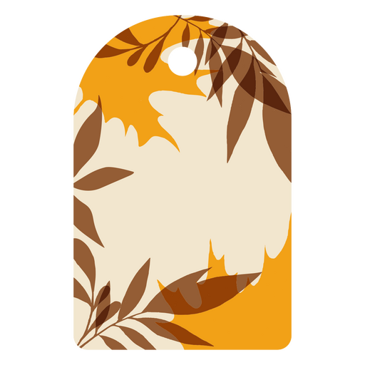 Brown and yellow leaf tag PNG Design