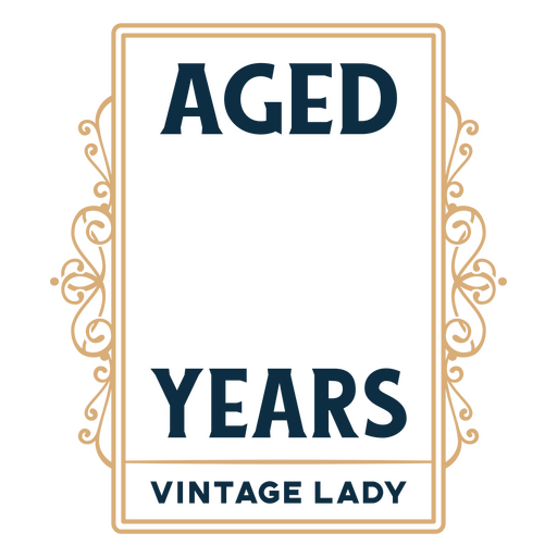 Logotipo de dama vintage envejecido de años Diseño PNG