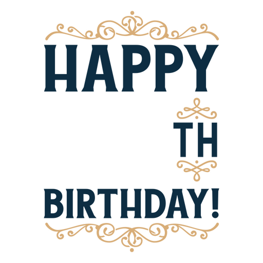 Happy th birthday simple quote PNG Design