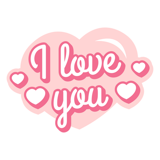 Coração rosa com as palavras eu te amo nele Desenho PNG