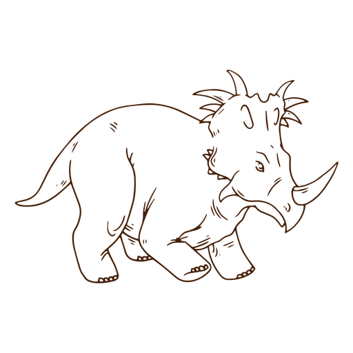 Dibujado a mano triceratops Diseño PNG