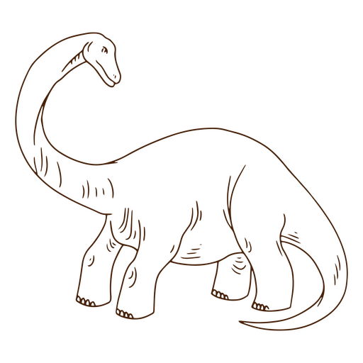 Verspielte Dinosaurier-Strichzeichnungsillustration PNG-Design