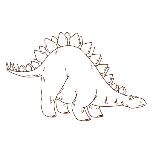 Diseño de dibujo lineal de estegosaurio juguetón Diseño PNG