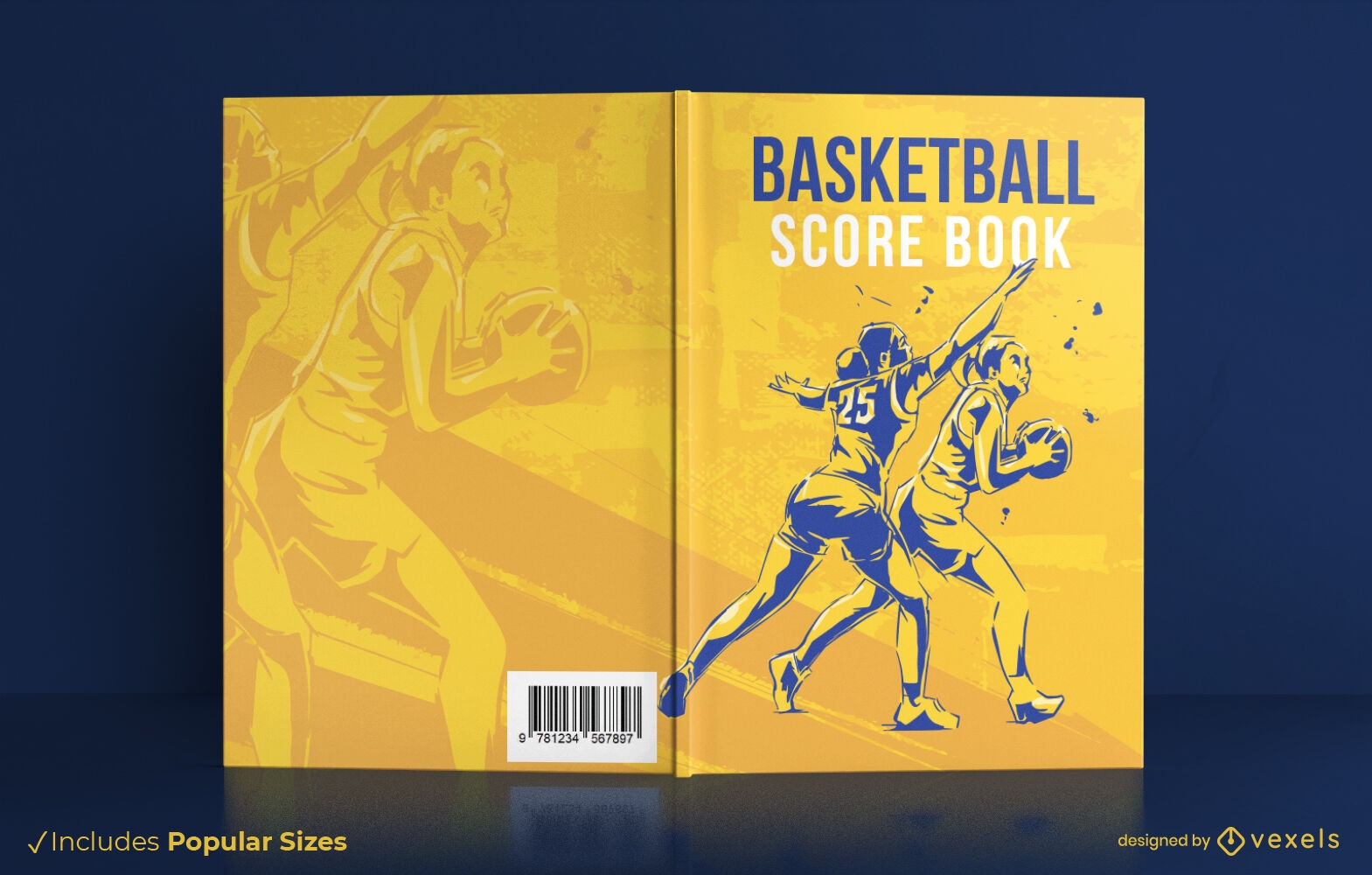 Diseño de portada de libro de mujeres jugando baloncesto