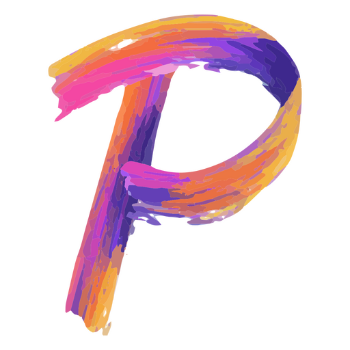 Colorido letra p Diseño PNG