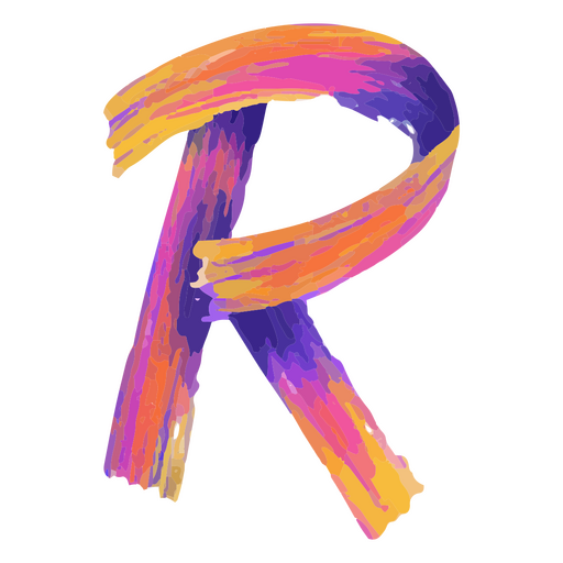 A letra r com tinta colorida Desenho PNG