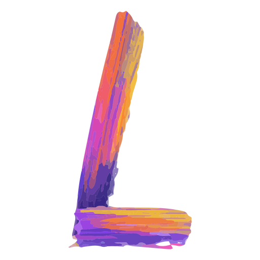 Letter l painted in bright colors PNG Design