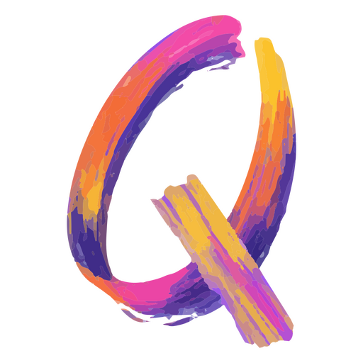 Colorful letter q PNG Design