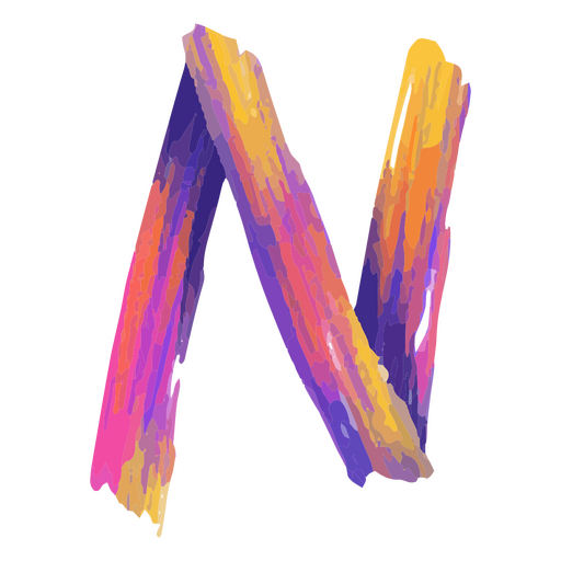 Colorful letter n painted PNG Design