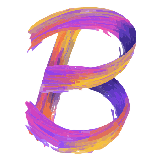 Colorful letter b painted PNG Design