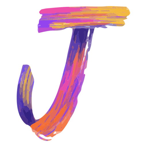 Letter j painted in bright colors PNG Design