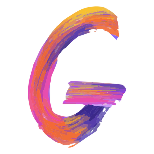 Buchstabe g in leuchtenden Farben bemalt PNG-Design