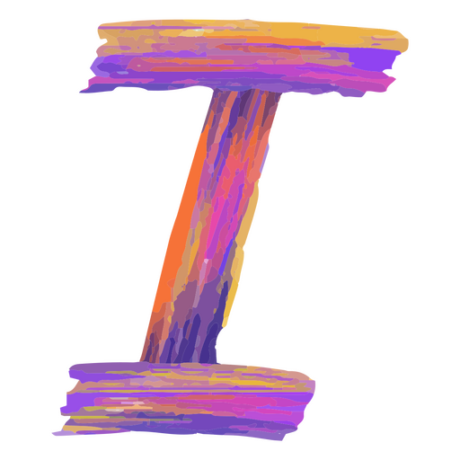 Letter t painted with bright colors PNG Design