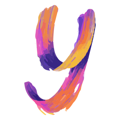 The letter y painted in bright colors PNG Design