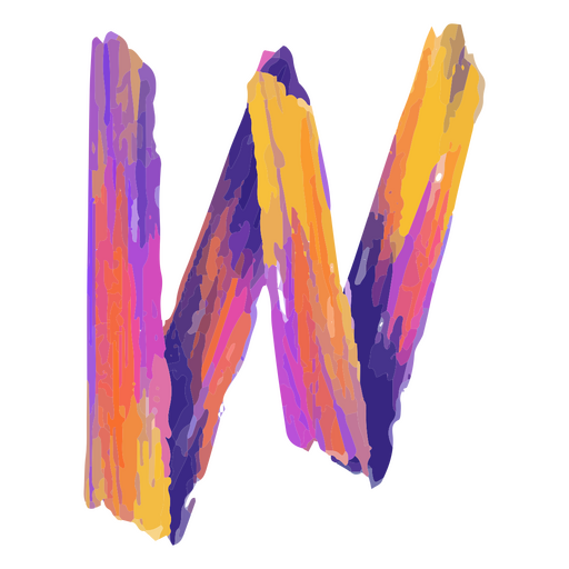Colorful letter w painted PNG Design
