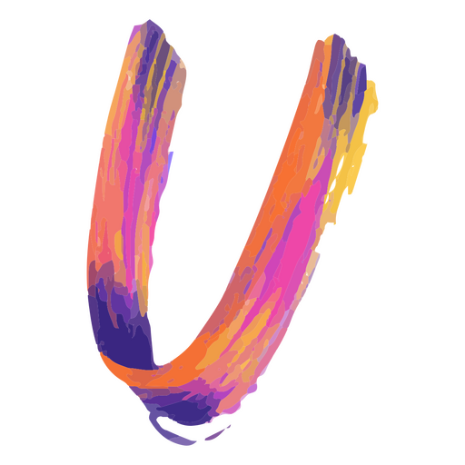 The letter u in bright colors PNG Design