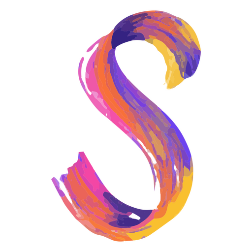 Colorful letter s painted PNG Design