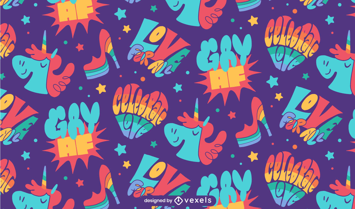 Pride quotes unicorn pattern design