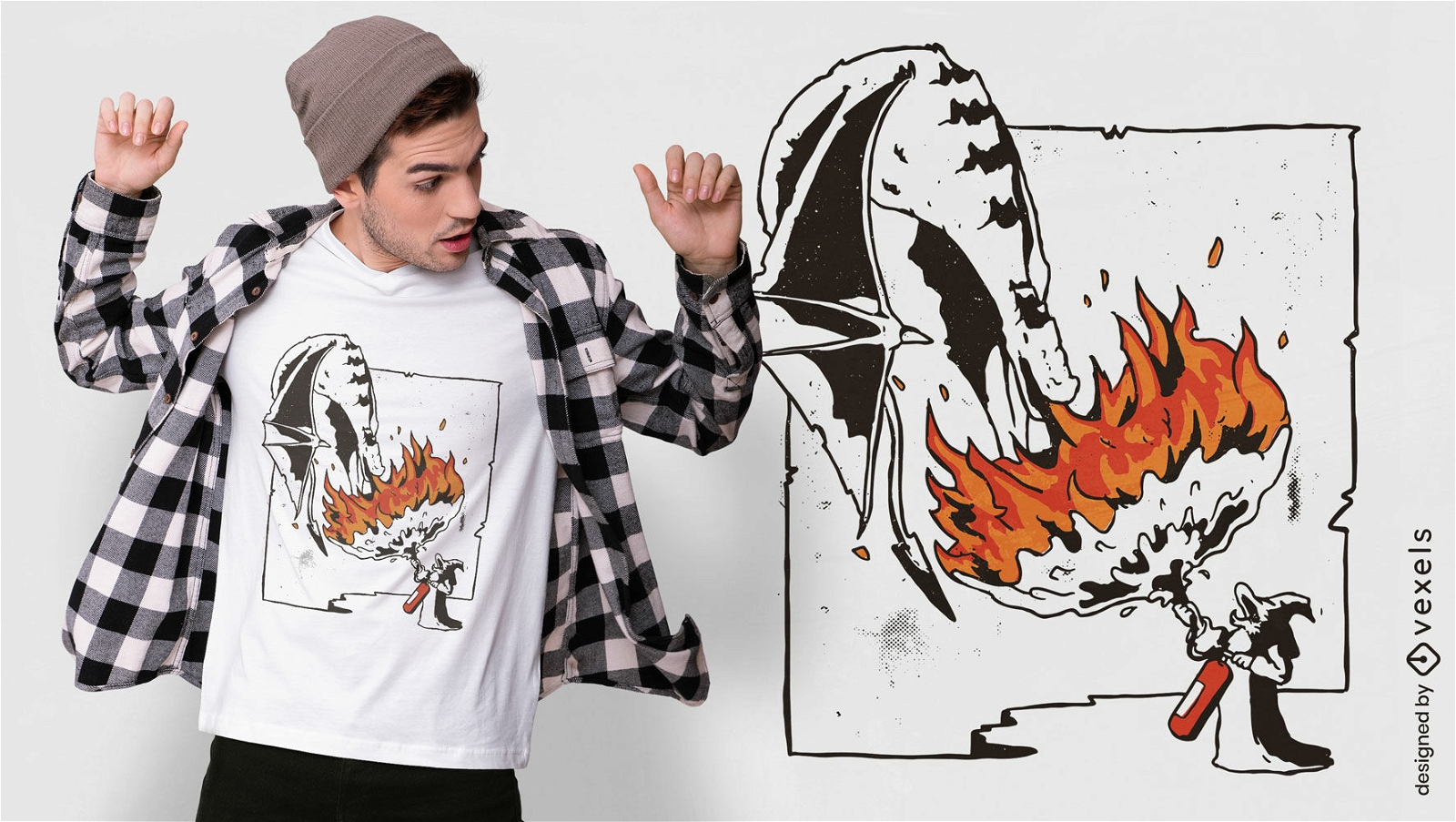 Diseño de camiseta de mago y lucha de dragones.