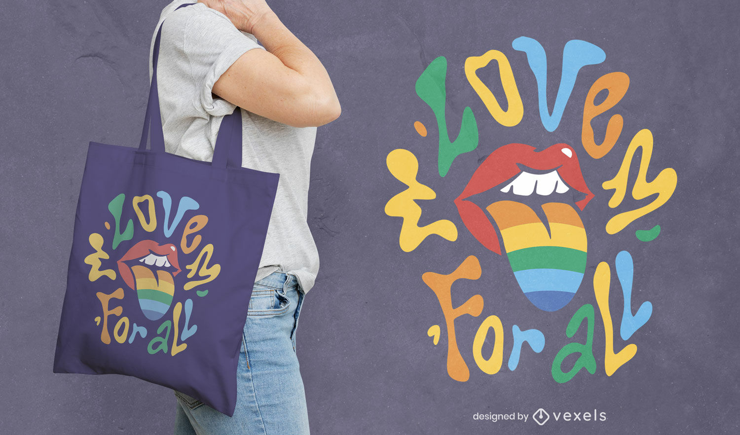 Design de bolsa com citação da língua do orgulho