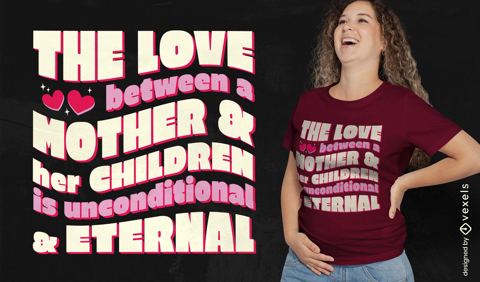 Design de camiseta com citação de amor de mãe e filho