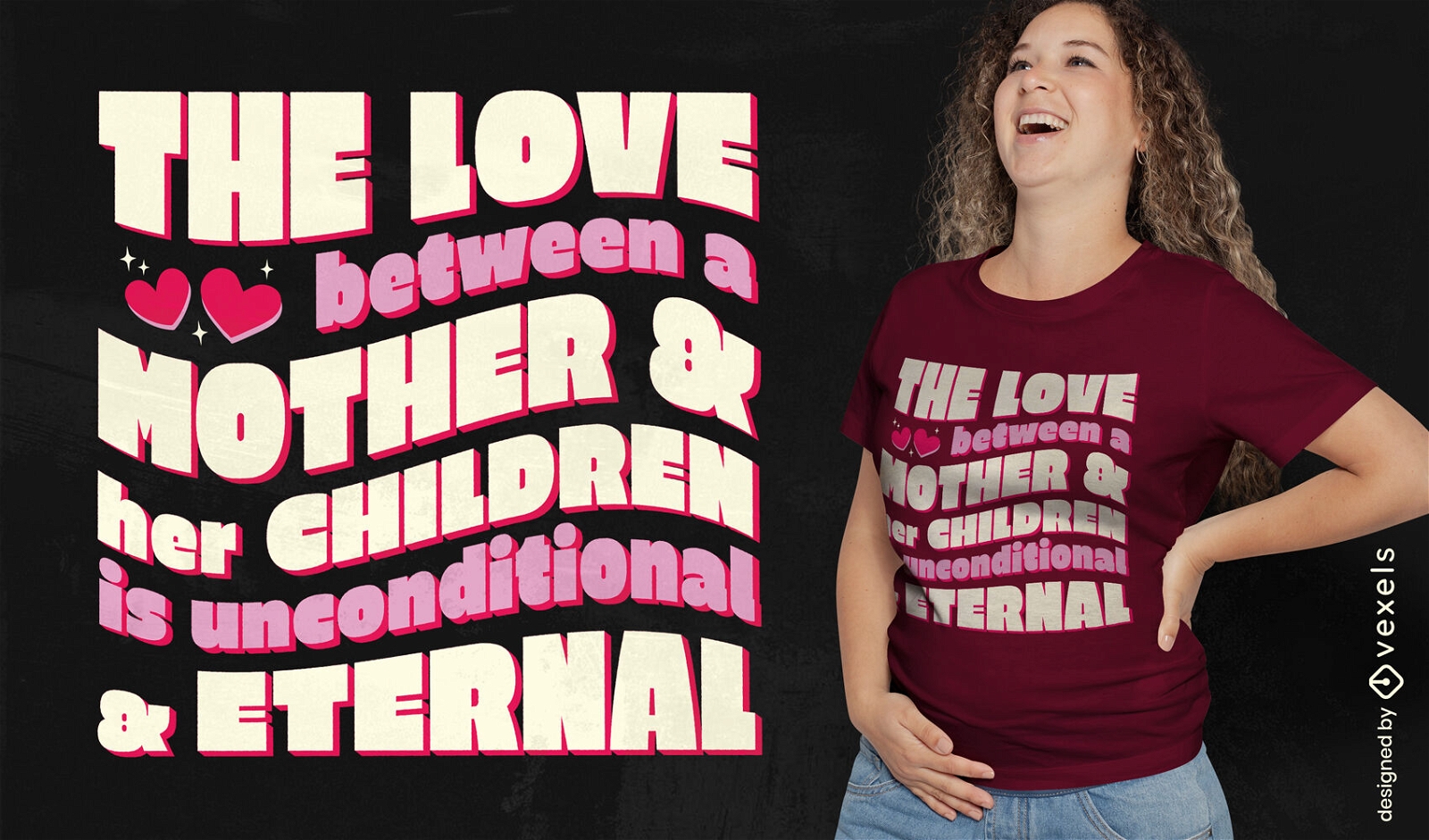 Mutter und Kind lieben Zitat-T-Shirt-Design