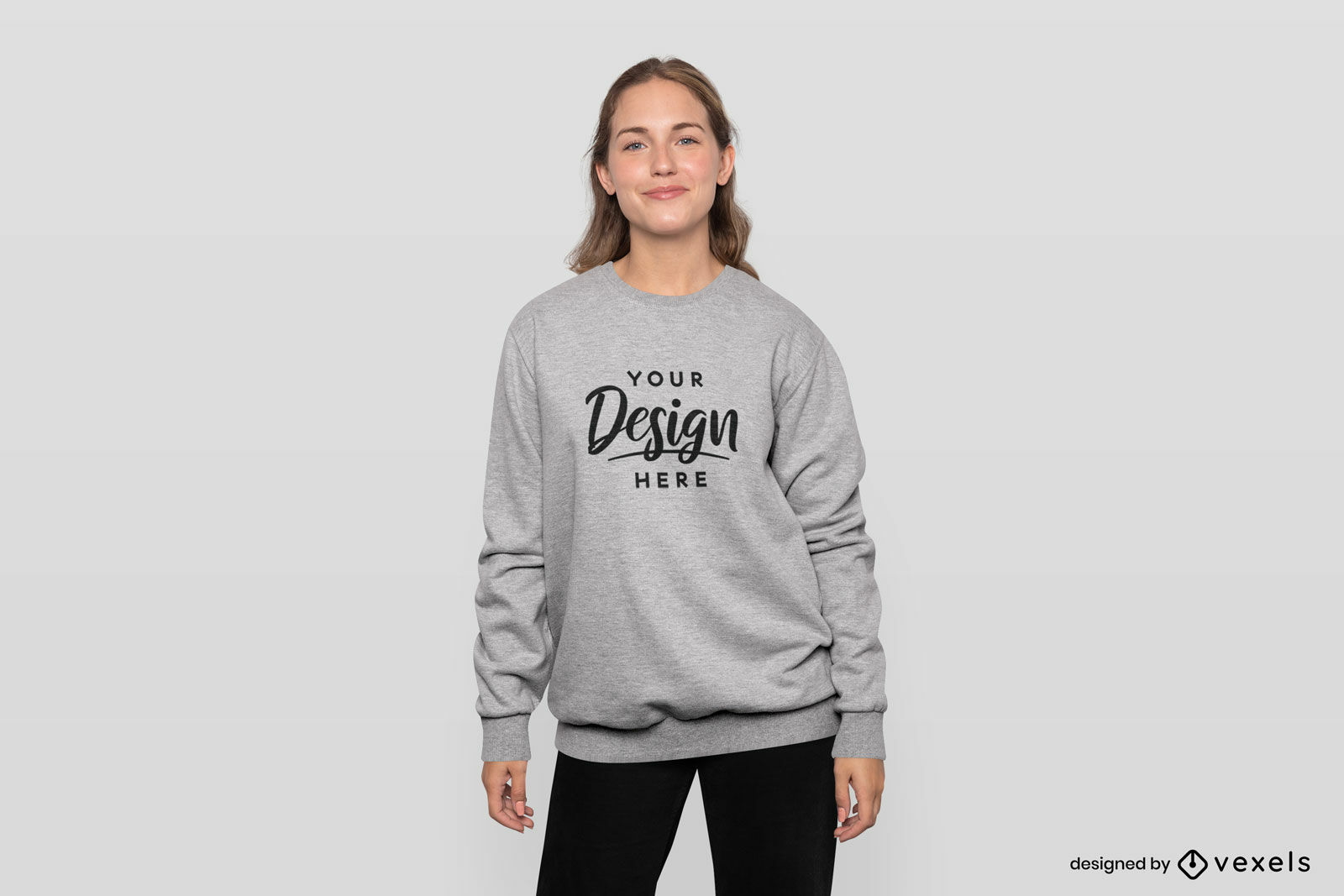 Diseño de maqueta de sudadera de mujer joven