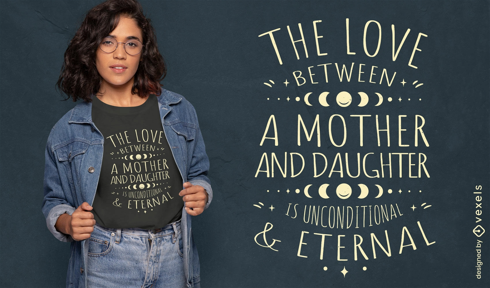 Diseño de camiseta con letras de madre e hija