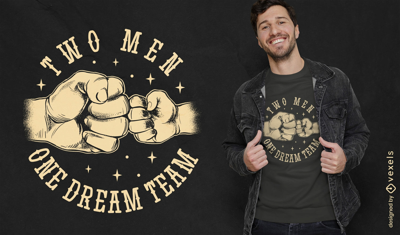 Father and son bump fists t-shirt design