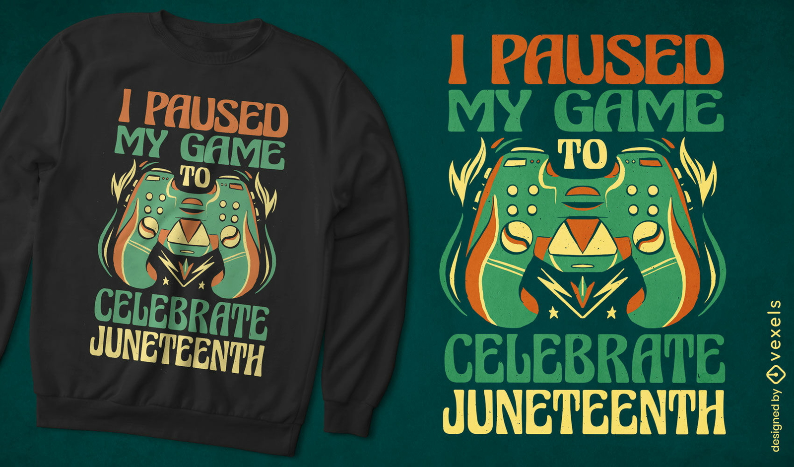 Diseño de camiseta del diecinueve de junio del controlador de juego